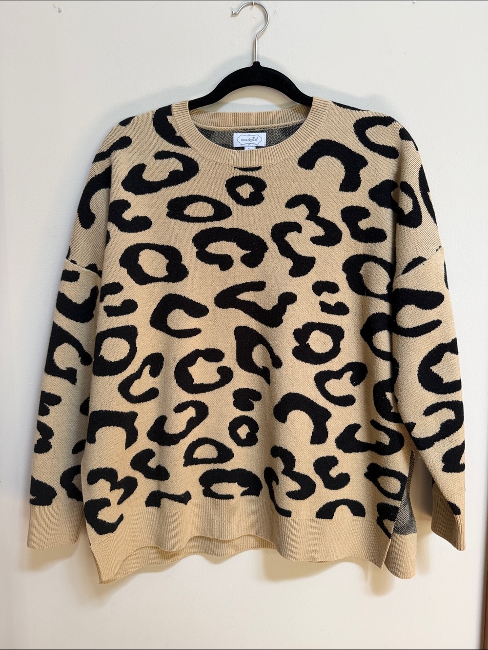 Mudpie Leopard Print Crewneck Sweater